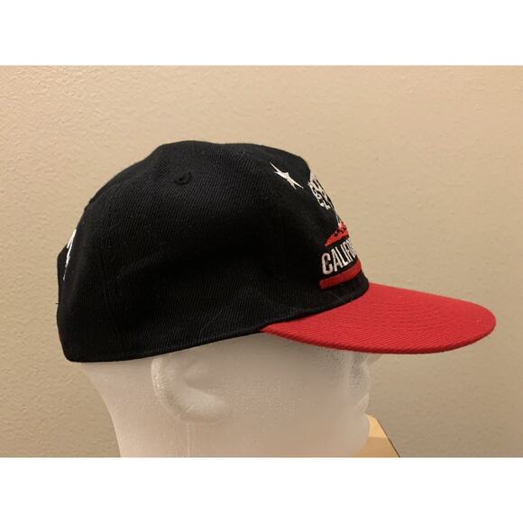 California Republic Black Red Adjustable Snapback Hat Leader Of Gen Apparel LOGA - Picture 7 of 11